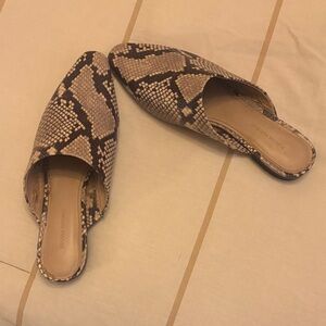 Banana Republic Brown Snake Pattern Mules